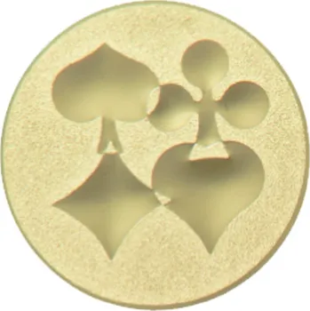Emblém karet, pr. 25 mm, zlato