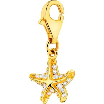 Přívěsek Pozlacený stříbrný přívěsek Charms se zirkony - hvězdice - AP527-5450