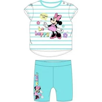 Kojenecká souprava E plus M - Kojenecká / dětská bavlněná letní souprava / set tričko a šortky Minnie Mouse - Disney - tyrkysová 68