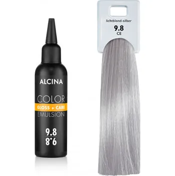 Barva na vlasy Alcina - Tónovací emulze - Color Gloss + Care Emulsion 9.8 Jasná blond - stříbrná 100 ml