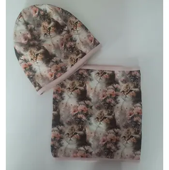 Čepice Souprava dětská zimní, čepice s nákrčníkem