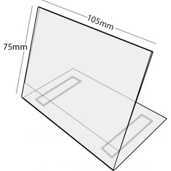 Plastový stojánek L 75 x 105(A7) na šířku antireflexní se samolepkou 75 x 105 antireflex+samolepka - 1 ks
