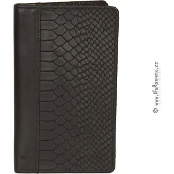 Obal na doklad Tenké pánské pouzdro HIDESIGN s hadím vzorem 261-031F z tmavě hnědé kůže