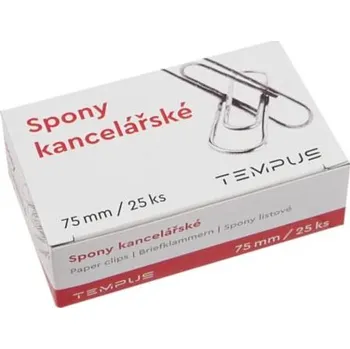 Kancelářská sponka Spony kancelářské Tempus 75mm 25ks