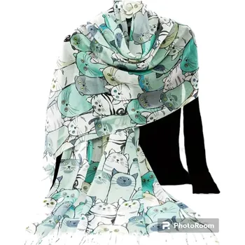 Kočičí šáll, jaro-léto, zelený