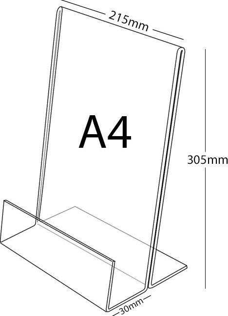 Plexi stojánek zásobník A4 na výšku (s přednosem) A4 - 305 x 215mm - 1 ks