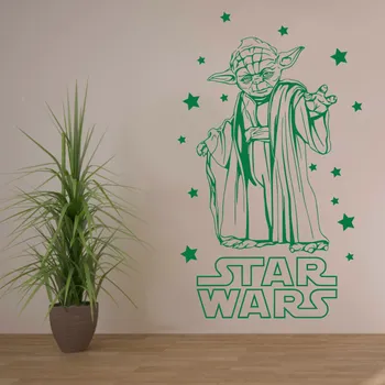 Samolepící dekorace Samolepka na zeď Star Wars Yoda (dekorace na zeď)