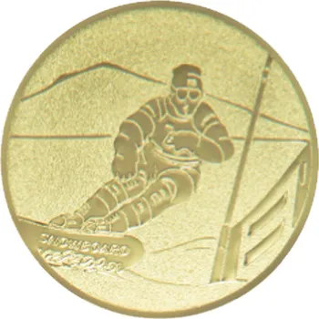 Emblém snowboard, pr. 25 mm, zlato