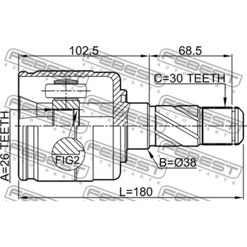 Poloosa kola FEB Kloub poloosy KIA SORENTO 06-09, CARNIVAL 05-14 Levý