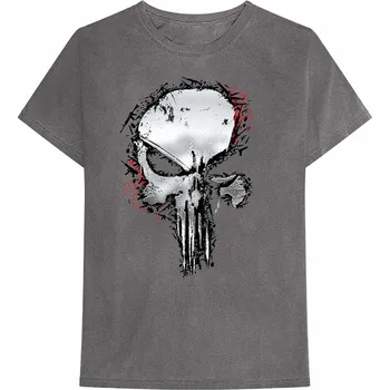 Pánská móda The Punisher tričko, Punisher Metallic Skull Grey, pánské XL