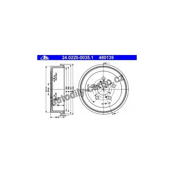 Brzdový buben Brzdový buben ATE 24.0220-0035 (AT 480139) - TOYOTA