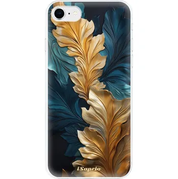Pouzdro na mobilní telefon Odolné silikonové pouzdro iSaprio - GoldBlue Leaves 02 - iPhone SE 2020