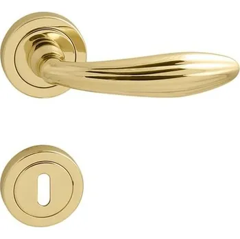 Dveřní kování TI - SOFIA - R 1917 klika/klika, rozety WC OLV - Mosaz leštěná lakovaná (01)