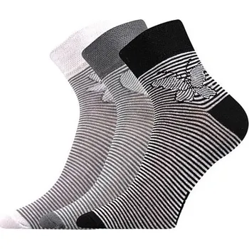 Dětská móda Dívčí ponožky Jana25 - černá, šedá, bílá - 26-28