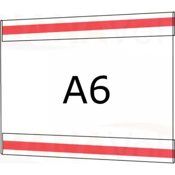 Plastová kapsa A6 na šířku typ C 2x čirá samolepka PVC kapsa A6Š - 2x čirá samolepka - 1 ks