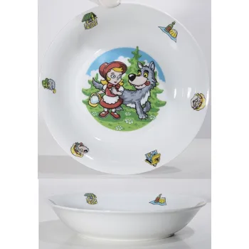 Talíř Talíř d19cm hluboký. KARKULKA dětský, porcelán
