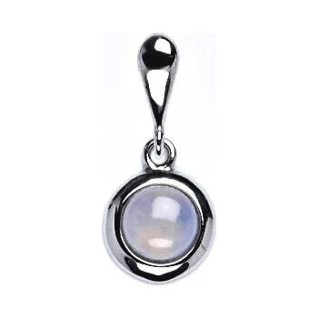 Přívěsek Stříbrný přívěsek přírodní chalcedon - P1471 (Stříbrný přívěsek s chalcedonem 6 mm)