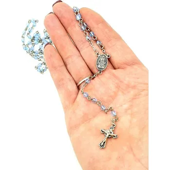 Růženec Růženec č.26 světle modré broušené korálky