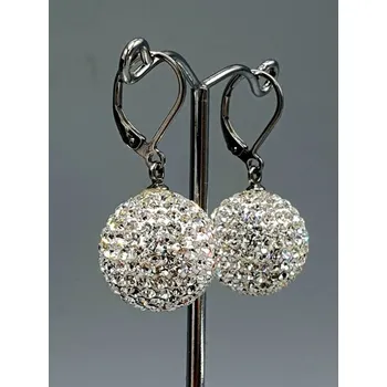 Šperk Ocelové náušnice - Štrasové koule