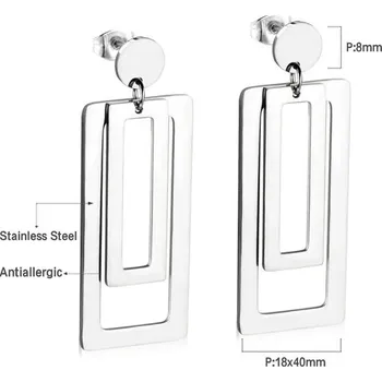 Náušnice Dlouhé visací náušnice z nerezové oceli - 270S