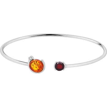 Náramek Stříbrný náramek s jantarem a zirkony - AP527-0921