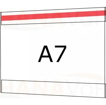 Plastová kapsa A7 na šířku typ C 1x čirá samolepka PVC kapsa A7Š - 1x čirá samolepka - 1 ks