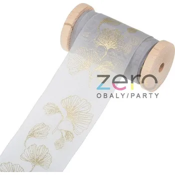 Stuha Stuha tkaná VIP 4 cm x 5 m - šedá s tiskem