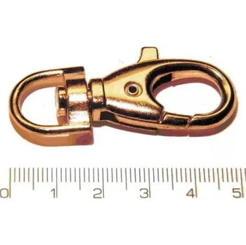 Materiál na výrobu šperku Zapínání karabinka 50x21mm na klíče. (postříbřeno)