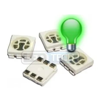 Polovodič LED smd dioda 5050 zelená 5000mcd 120°