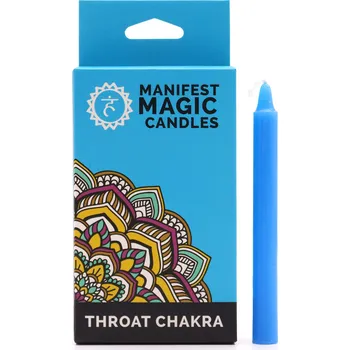 Ancient Wisdom Manifest Magic Candles Modré 5. Krční čakra, balení 12 ks