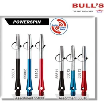 Příslušenství pro šipky Násadky Altra Topspin Bull´s krátké černé 54611