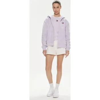 Dámská mikina Tommy Jeans Mikina Badge DW0DW17955 Fialová Relaxed Fit M