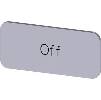 Stykač SIEMENS Štítek popisný 12,5 x 27 mm, štítek stříbrný, popisek OFF 3SU1900-0AC81-0DK0