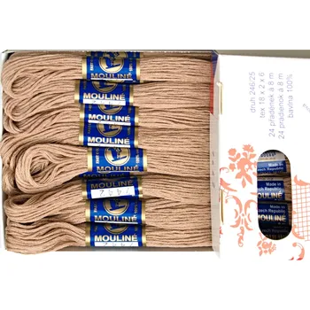 Příze Snový svět 7442 - Bavlněná vyšívací příze Mouline tmavý šeřík