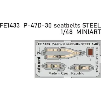Plastikový model Eduard 1/48 P-47D-30 seatbelts STEEL (MINIART)