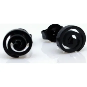 Náušnice Steel Edge Ocelové náušnice pecky WJHE134 Barva: Černá