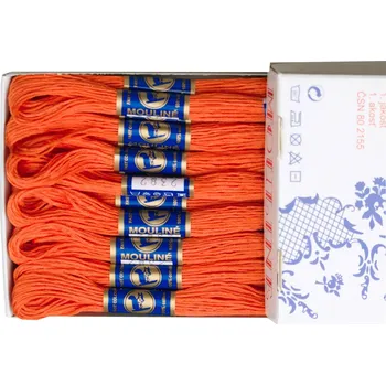 Příze Snový svět 2382 - Bavlněná vyšívací příze Mouline nektarová