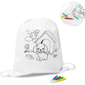 Městský batoh STRICKER Dětský sportovní batoh na vybarvení DRAWS Barva: bílá