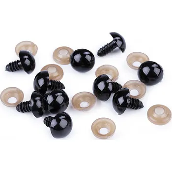 Stoklasa Oči s pojistkou 14 mm 50 ks černé