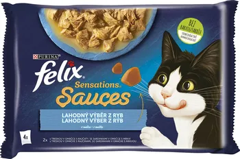 Krmivo pro kočku Purina Felix Adult Sensations Sauce výběr z ryb 4x 85 g