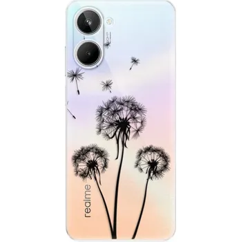 Pouzdro na mobilní telefon Odolné silikonové pouzdro iSaprio - Three Dandelions - black - Realme 10