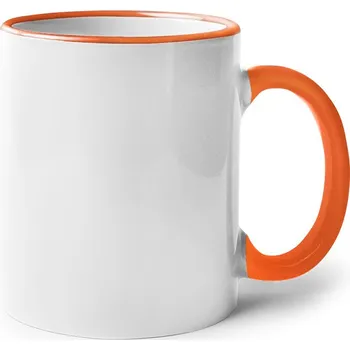 Keramický hrnek bez potisku, Barva Oranžová, Velikost 330 ml, Canvas Keramický hrnek s barevným uchem Bezvatriko.cz