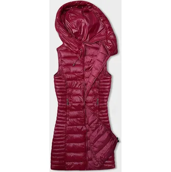 Dámská vesta Červená prošívaná vesta s kapucí (16M9113-270) odstíny červené L (40)