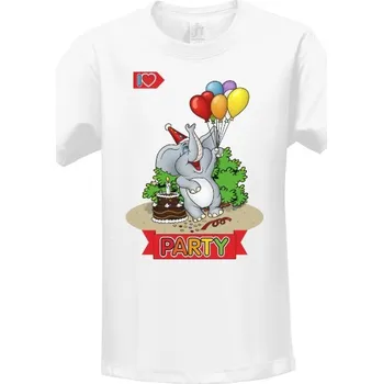 Pánské oblečení Tričko s potiskem Párty sloník s balónky a dortem dětské