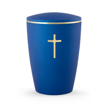 Smuteční dekorace Ekologická urna Venezia - Kříž/Modrá
