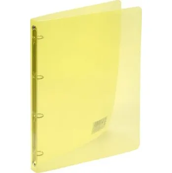 Pořadač A4, 4.kr., polypropylen, průhledný, žlutý
