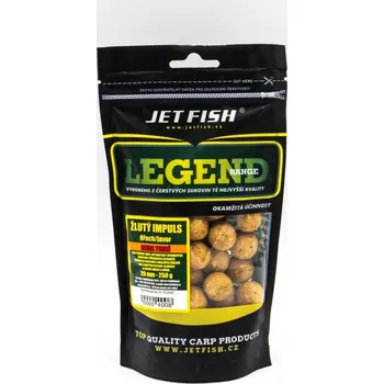 Boilies Jet Fish Boilie Extra Tvrdé Legend Range Žlutý Impuls_Ořech/Javor Průměr: 20mm