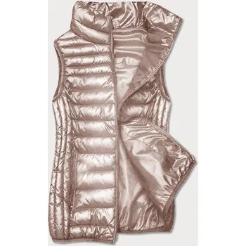 Dámská vesta Béžová dámská vesta se stojáčkem (B8233-51) odstíny béžové XL (42)