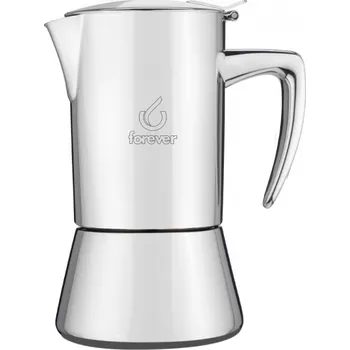 Příprava kávy MOKA KONVIČKA MISS DIAMOND nerez INDUCTION na 4 Šalky