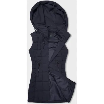 Dámská vesta Tmavě modrá dámská vesta s kapucí (16M9096-215) odstíny modré L (40)